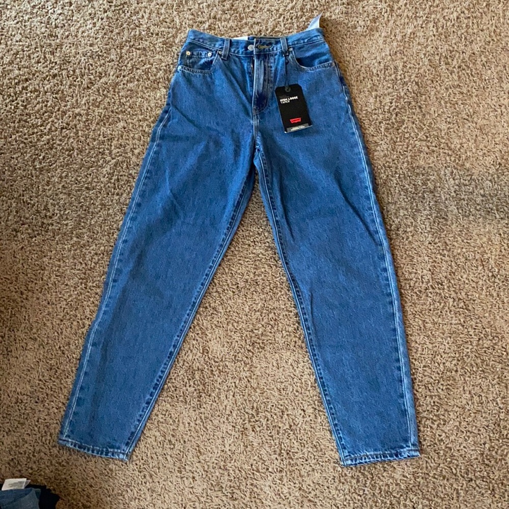 Levi high rise loose tapered jeans